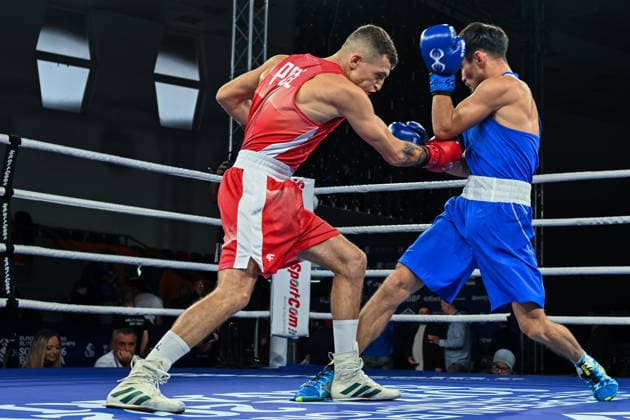 2026 European Boxing Elite Championships In Sofia SOFIA, BULGARIA - SEPTEMBER 23: Pawel Brach (Red) of Poland in action against Aider Abduraimov (Blue) of Ukraine during their Elite Men s 60kg Quarterfinal match on Day 7 of the 2026 European Boxing Elite Championships at the Asics Arena Sports Hall in Sofia, Bulgaria, on September 23, 2026. Sofia Bulgaria  Copyright: xArturxWidakx originalFilename:widak-2026euro260923_npX2P.jpg