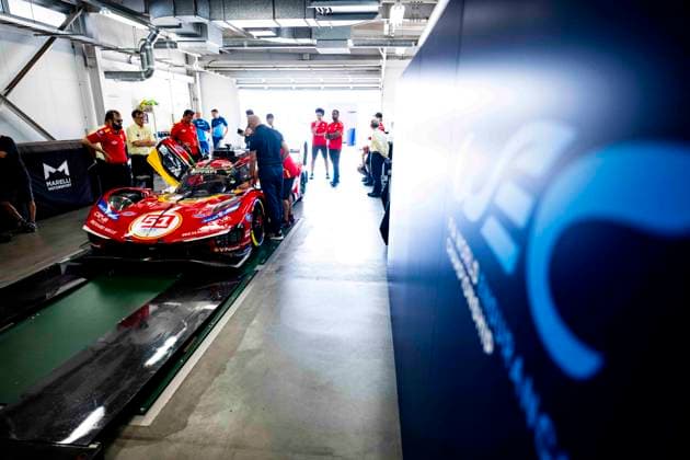 FIA WEC - 6 HOURS OF FUJI 2026 51 CALADO James (gbr), GIOVINAZZI Antonio (ita), PIER GUIDI Alessandro (ita), Ferrari AF Corse, Ferrari 499P 51, Hypercar, scrutineering, verifications techniques, during the 6 Hours of Fuji 2026, 6th round of the 2026 FIA World Endurance Championship, from September 25 to 27, 2026 on the Fuji Speedway in Oyama, Shizuoka, Japan - OyamaJapan  Copyright: xFabrizioxBoldonix