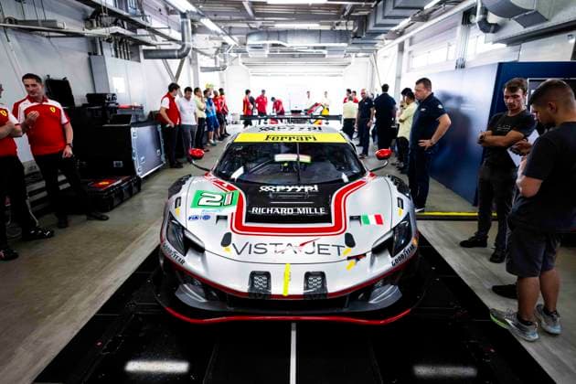 FIA WEC - 6 HOURS OF FUJI 2026 21 HERIAU Francois (fra), MANN Simon (usa), ROVERA Alessio (ita), Vista AF Corse, Ferrari 296 GT3 Evo 21, LM GT3, scrutineering, verifications techniques, during the 6 Hours of Fuji 2026, 6th round of the 2026 FIA World Endurance Championship, from September 25 to 27, 2026 on the Fuji Speedway in Oyama, Shizuoka, Japan - OyamaJapan  Copyright: xFabrizioxBoldonix