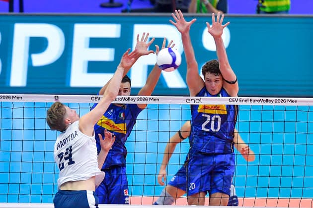 CEV Eurovolley Men 2026 - Italy vs Finland 2-3 Turin, Italy 23 September 2026 Palavela Turin CEV Eurovolley Men 2026 Round of 16 MARTTILA Nooa 24 (FIN)..in action during CEV Eurovolley Men 2026 match between Italy-Finland- 2-3 in Turin at Palavela Turin Italy Italy Copyright: TonelloxAbozzi