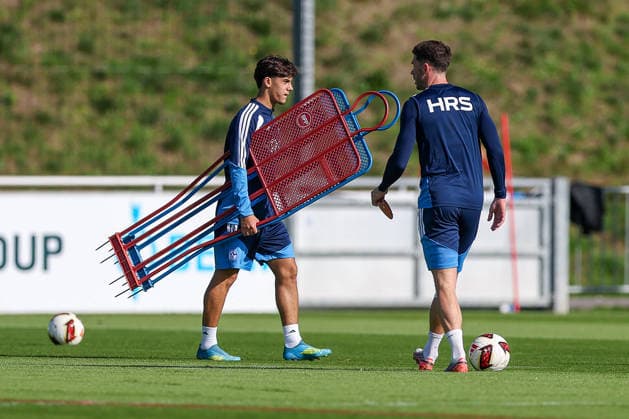 September 23, 2026, Soccer, FC Schalke 04 practice, Edion Gashi, Schalke U23, Gelsenkirchen, FC Schalke 04 training facility, North Rhine-Westphalia, Germany, xRHR, PHOTO YYx Copyright: RHR-FOTOx RHR-FOTO YY