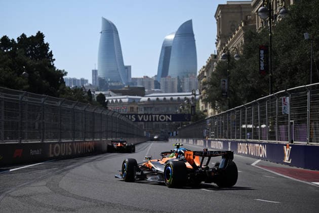 F1 - AZERBAIJAIN GRAND PRIX 2026 01 NORRIS Lando (gbr), McLaren F1 Team MCL40, action during the 2026 Formula 1 Azerbaijan Grand Prix, 15th round of the 2026 Formula One World Championship, WM, Weltmeisterschaft from September 24 to 26, 2026 on the Baku City Circuit, in Baku, Azerbaijan - BakuAzerbaijan  Copyright: xDPPIx