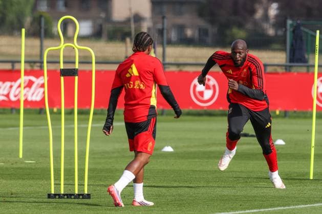 Belgium s Romelu Lukaku pictured during a training session of the Red Devils, the Belgian national soccer team, at the national training center in Tubize, Thursday 24 September 2026. The team is preparing for their game against Italy tomorrow in the UEFA Nations League competition. BRUNOxFAHY  x187664963x