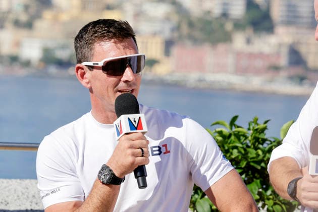 THE LOUIS VUITTON 38TH AMERICA™S CUP PRELIMINARY REGATTA, NAPLES Dylan Fletcher GB1 Helm During the press conference, PK, Pressekonferenz to present the teams at Castel dell™Ovo on 24 September 2026. _BPH3586 Copyright: xAntonioxBalascox