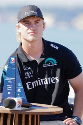 THE LOUIS VUITTON 38TH AMERICA™S CUP PRELIMINARY REGATTA, NAPLES Jake Pye Emirates Team New Zealand 2 Helm During the press conference, PK, Pressekonferenz to present the teams at Castel dell™Ovo on 24 September 2026. _BPH3684 Copyright: xAntonioxBalascox