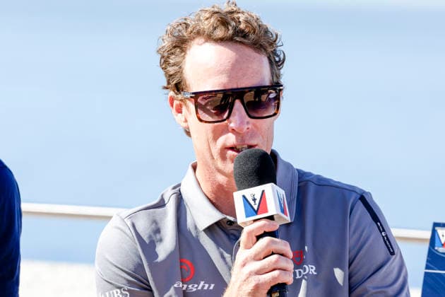 THE LOUIS VUITTON 38TH AMERICA™S CUP PRELIMINARY REGATTA, NAPLES Paul Goodison Tudor Team Alinghi Helm During the press conference, PK, Pressekonferenz to present the teams at Castel dell™Ovo on 24 September 2026. _BPH3719 Copyright: xAntonioxBalascox