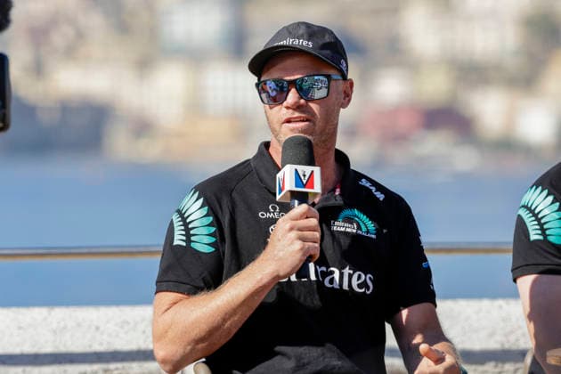 THE LOUIS VUITTON 38TH AMERICA™S CUP PRELIMINARY REGATTA, NAPLES Nathan Outteridge Emirates Team New Zealand 1 Helm During the press conference, PK, Pressekonferenz to present the teams at Castel dell™Ovo on 24 September 2026. _BPH3848 Copyright: xAntonioxBalascox