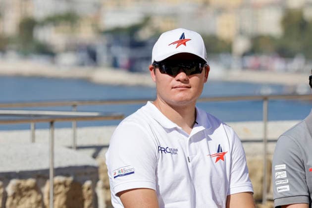 THE LOUIS VUITTON 38TH AMERICA™S CUP PRELIMINARY REGATTA, NAPLES Harry Melges IV American Racing Challenger Team USA Helm During the press conference, PK, Pressekonferenz to present the teams at Castel dell™Ovo on 24 September 2026. _BPH3910 Copyright: xAntonioxBalascox