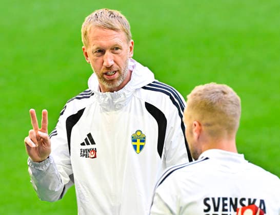STOCKHOLM 20260924 National team coach Graham Potter during today s national team practice at Strawberry Arena ahead of Friday s opening Nations League group stage match against Bosnia and Herzegovina STOCKHOLM SWEDEN x10030x  Copyright: xJonasxEkströmer TTx HERRLANDSLAGET FOTBOLL TRÄNING