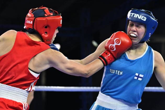RECORD DATE NOT STATED 2026 European Boxing Elite Championship Sofia SOFIA, BULGARIA SEPTEMBER 24: Lenka Bernardova (Red) of the Czech Republic in action against Pihla Kaivo-oja (Blue) of Finland during their Elite Women s 54kg Semifinal match at the 2026 European Boxing Elite Championships at the Asics Arena Sports Hall in Sofia, Bulgaria, on September 24, 2026. Sofia Bulgaria  Copyright: xArturxWidakx originalFilename:widak-2026euro260924_npBSi.jpg
