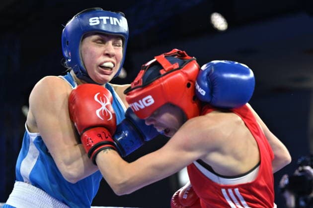 RECORD DATE NOT STATED 2026 European Boxing Elite Championship Sofia SOFIA, BULGARIA SEPTEMBER 24: Lenka Bernardova (Red) of the Czech Republic in action against Pihla Kaivo-oja (Blue) of Finland during their Elite Women s 54kg Semifinal match at the 2026 European Boxing Elite Championships at the Asics Arena Sports Hall in Sofia, Bulgaria, on September 24, 2026. Sofia Bulgaria  Copyright: xArturxWidakx originalFilename:widak-2026euro260924_npKS1.jpg