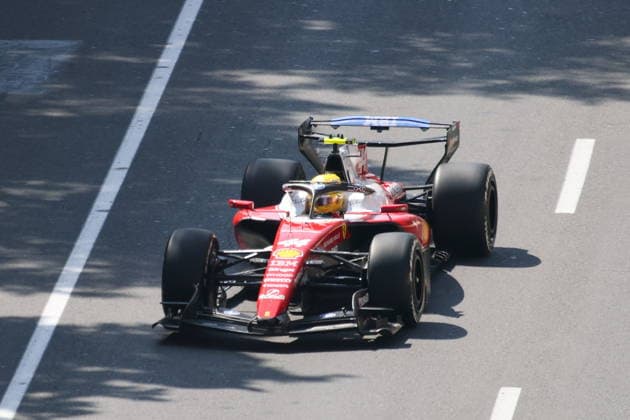 AZERBAIJAN, BAKU - SEPTEMBER 24, 2026: Scuderia Ferrari HP driver Lewis Hamilton is seen during a practice session at the 2026 Formula One Azerbaijanian Grand Prix 2026 Formula One Azerbaijanian Grand Prix  - ZUMAt113 20260924_zaa_t113_098 Copyright: xDanilxAikinx