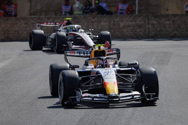 Formula 1 Azerbaijan Grand Prix, Baku, Thursday, September 24, 2026: Liam Lawson 30, Visa Cash App Racing Bulls Formula One Team; Oliver Bearman 87, TGR Haas F1 Team. Formula 1 Azerbaijan Grand Prix, Baku, Thursday, September 24, 2026 Copyright: xBEAUTIFULxSPORTS Erlhofx