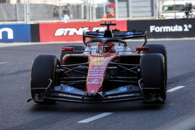 24.09.2026. Azerbaijan. Baku. Scuderia Ferrari HP team car during the free races of Formula 1 Azerbaijan Grand Prix in Baku. Alexey Belkin NEWS.ru BelkinxAlexey