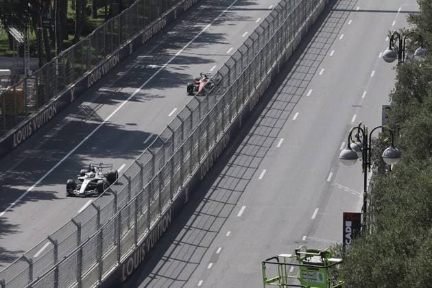 24.09.2026. Azerbaijan. Baku. Cars during the free races of the Formula 1 Azerbaijan Grand Prix in Baku. Alexey Belkin NEWS.ru BelkinxAlexey