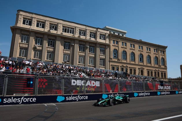 F1 - AZERBAIJAIN GRAND PRIX 2026 18 STROLL Lance (can), Aston Martin F1 Team AMR26, action during the 2026 Formula 1 Azerbaijan Grand Prix, 15th round of the 2026 Formula One World Championship, WM, Weltmeisterschaft from September 24 to 26, 2026 on the Baku City Circuit, in Baku, Azerbaijan - BakuAzerbaijan  Copyright: xEricxAlonsox