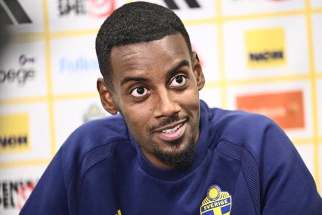 STOCKHOLM, SWEDEN 20260924 Soccer player Alexander Isak during Thursday’s press conference and mixed zone session with the men’s national soccer team at Strawberry Arena ahead of Friday’s opening group stage match in the Nations League against Romania STOCKHOLM, SWEDEN x10030x  Copyright: xJonasxEkströmer TTx NATIONAL TEAM FOOTBALL PK