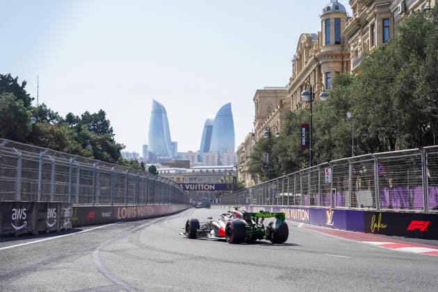 FORMULA 1 AZERBAIJAN GRAND PRIX 2026 Gabriel Bortoleto (BRA) 5 Audi F1 Team in practice during the Formula 1 Qatar Airways Azerbaijan Grand Prix 2026, Round 15 of the 2026 Formula 1 World Championship, WM, Weltmeisterschaft from 24th - 26th September 2026 at the Baku City Circuit, Baku, Azerbaijan. Credit: Robbie Hoad Every Second Media Editorial use only. All images are copyright Every Second Media Limited. No images may be reproduced without prior permission. Copyright: xIMAGO EveryxSecondxMediax ESM-2183-0145 RobbiexHoadx xEveryxSecondxMediax