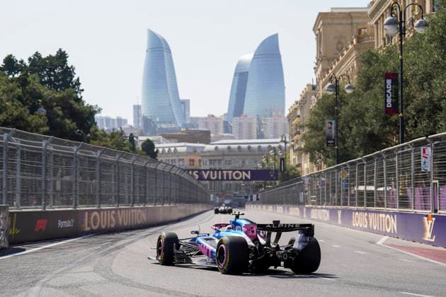 FORMULA 1 AZERBAIJAN GRAND PRIX 2026 Franco Colapinto (ARG) 43 Alpine in practice during the Formula 1 Qatar Airways Azerbaijan Grand Prix 2026, Round 15 of the 2026 Formula 1 World Championship, WM, Weltmeisterschaft from 24th - 26th September 2026 at the Baku City Circuit, Baku, Azerbaijan. Credit: Robbie Hoad Every Second Media Editorial use only. All images are copyright Every Second Media Limited. No images may be reproduced without prior permission. Copyright: xIMAGO EveryxSecondxMediax ESM-2183-0148 RobbiexHoadx xEveryxSecondxMediax