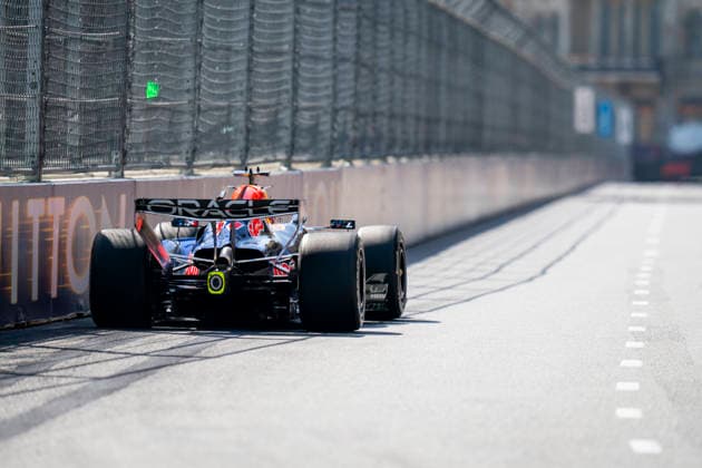 FORMULA 1 AZERBAIJAN GRAND PRIX 2026 Max Verstappen (NED) 3 Red Bull Racing in practice during the Formula 1 Qatar Airways Azerbaijan Grand Prix 2026, Round 15 of the 2026 Formula 1 World Championship, WM, Weltmeisterschaft from 24th - 26th September 2026 at the Baku City Circuit, Baku, Azerbaijan. Credit: Robbie Hoad Every Second Media Editorial use only. All images are copyright Every Second Media Limited. No images may be reproduced without prior permission. Copyright: xIMAGO EveryxSecondxMediax ESM-2183-0159 RobbiexHoadx xEveryxSecondxMediax