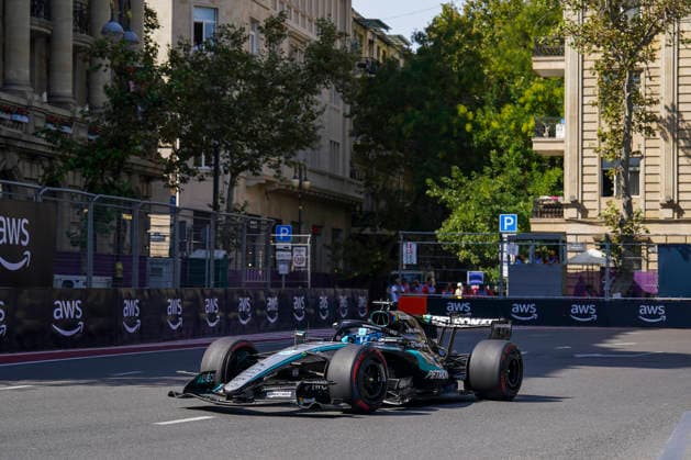 FORMULA 1 AZERBAIJAN GRAND PRIX 2026 George Russell (GBR) 63 Mercedes in practice during the Formula 1 Qatar Airways Azerbaijan Grand Prix 2026, Round 15 of the 2026 Formula 1 World Championship, WM, Weltmeisterschaft from 24th - 26th September 2026 at the Baku City Circuit, Baku, Azerbaijan. Credit: Robbie Hoad Every Second Media Editorial use only. All images are copyright Every Second Media Limited. No images may be reproduced without prior permission. Copyright: xIMAGO EveryxSecondxMediax ESM-2183-0164 RobbiexHoadx xEveryxSecondxMediax