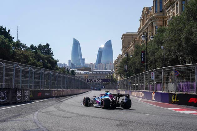 FORMULA 1 AZERBAIJAN GRAND PRIX 2026 Franco Colapinto (ARG) 43 Alpine in practice during the Formula 1 Qatar Airways Azerbaijan Grand Prix 2026, Round 15 of the 2026 Formula 1 World Championship, WM, Weltmeisterschaft from 24th - 26th September 2026 at the Baku City Circuit, Baku, Azerbaijan. Credit: Robbie Hoad Every Second Media Editorial use only. All images are copyright Every Second Media Limited. No images may be reproduced without prior permission. Copyright: xIMAGO EveryxSecondxMediax ESM-2183-0169 RobbiexHoadx xEveryxSecondxMediax