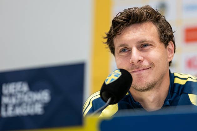 September 24, 2026: Victor Nilsson Lindelöf of the Swedish men’s national soccer team at a press conference on September 24, 2026 in Stockholm. Photo by Jesper Zerman, BILDBYRAN, code JZ JZ0759. soccer, football, fotball, Nations League, UEFA Nations League, press conference, Sweden, Sweden A, bbeng Copyright: JESPERxZERMAN BB260924JZ042