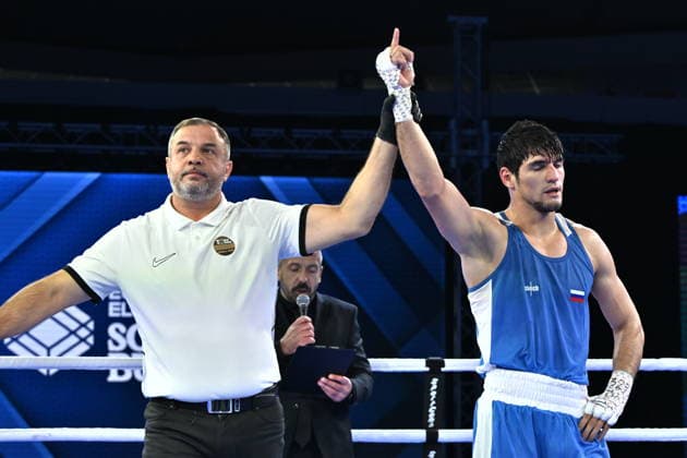RECORD DATE NOT STATED 2026 European Boxing Elite Championship Sofia SOFIA, BULGARIA SEPTEMBER 24: Oladimeji Shittu (Red) of England in action against Cheerav Ashalaev (Blue) of Russia during their Elite Men s 80kg Semifinal match at the 2026 European Boxing Elite Championships at the Asics Arena Sports Hall in Sofia, Bulgaria, on September 24, 2026. Sofia Bulgaria  Copyright: xArturxWidakx originalFilename:widak-2026euro260924_npXRf.jpg