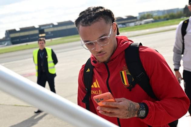 Belgium s Diego Moreira Da Silva pictured at the departure of the Red Devils, the Belgian national soccer team, traveling from Brussels Airport in Zaventem towards Rome, Italy on Thursday 24 September 2026. The team is preparing for the opening game of the UEFA Nations League against Italy on Friday. DIRKxWAEM  x187682496x