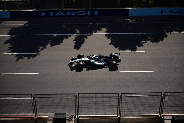 F1 Grand Prix of Azerbaijan - Practice George Russell of Mercedes-AMG Petronas drives during free practice at the Formula 1 Azerbaijan Grand Prix at the Baku City Circuit in Baku, Azerbaijan, on September 24, 2026. Baku Caucasus Azerbaijan  Copyright: xAndreaxDiodatox originalFilename:diodato-azerbaij260924_npOjb.jpg