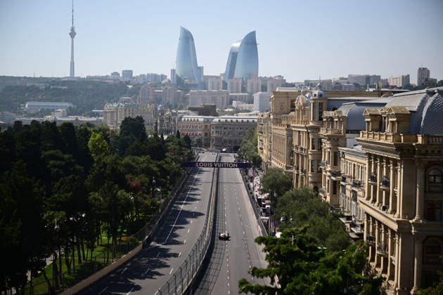 F1 Grand Prix of Azerbaijan - Practice Liam Lawson of Racing Bulls drives during free practice at the Formula 1 Azerbaijan Grand Prix at the Baku City Circuit in Baku, Azerbaijan, on September 24, 2026. Baku Caucasus Azerbaijan  Copyright: xAndreaxDiodatox originalFilename:diodato-azerbaij260924_npFsb.jpg