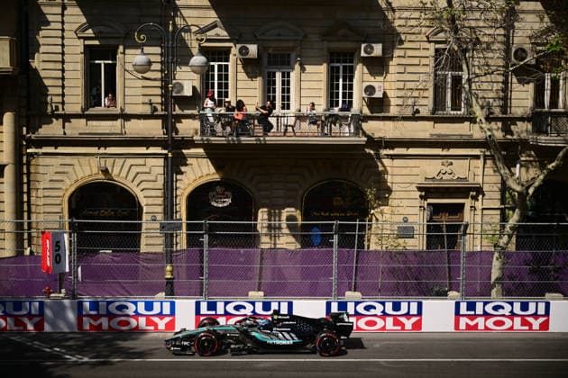 F1 Grand Prix of Azerbaijan - Practice George Russell of Mercedes-AMG Petronas drives during free practice at the Formula 1 Azerbaijan Grand Prix at the Baku City Circuit in Baku, Azerbaijan, on September 24, 2026. Baku Caucasus Azerbaijan  Copyright: xAndreaxDiodatox originalFilename:diodato-azerbaij260924_npG2r.jpg