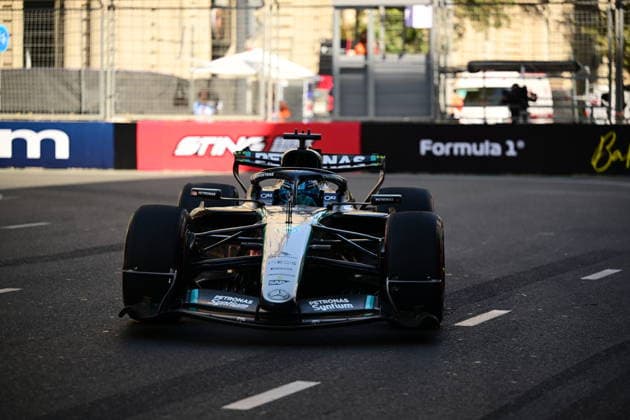 F1 Grand Prix of Azerbaijan - Practice George Russell of Mercedes-AMG Petronas drives during free practice at the Formula 1 Azerbaijan Grand Prix at the Baku City Circuit in Baku, Azerbaijan, on September 24, 2026. Baku Caucasus Azerbaijan  Copyright: xAndreaxDiodatox originalFilename:diodato-azerbaij260924_npySr.jpg