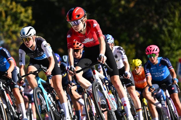 2026 UCI Road World Championships Picture by Zac Williams SWpix.com - 24 09 2026 - Cycling - 2026 UCI Road World Championships - MontrÃ al, Canada - Women Under 23 Road Race - Isabella Holmgren (Canada) Copyright: x xSWpix.comx(t axPhotographyxHubxLtd)xZacxWilliams SWpix.comx SWP-3521-2376