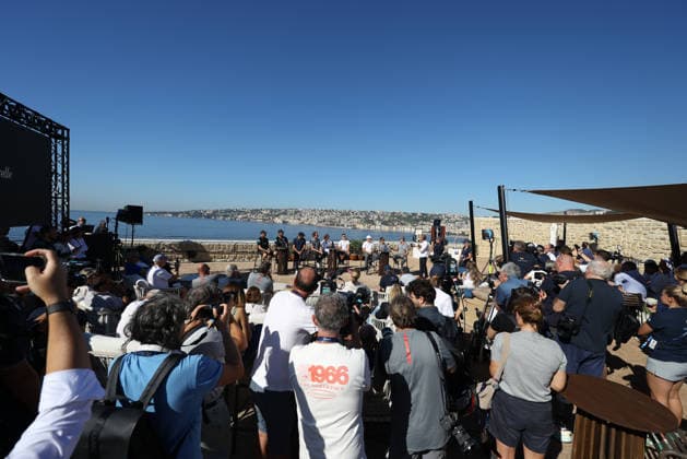 press conference, PK, Pressekonferenz Skipper during the practice race of the Louis Vuitton 38th America s Cup, Naples, Italy, September 24, 2026  Copyright: xAlessandroxGarofalo LaPressex