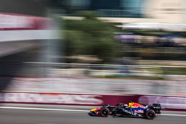(260924) -- BAKU, Sept. 24, 2026 -- Red Bull s Max Verstappen of the Netherlands competes during the practice session of the Formula One Azerbaijan Grand Prix at the Baku City Circuit in Baku, capital of Azerbaijan, Sept. 24, 2026. (Photo by Qian Jun Xinhua) (SP)AZERBAIJAN-BAKU-F1-GRAND PRIX 2026-PRACTICE ChenxJunfeng 