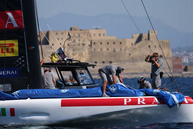 Team Luna Rossa during the practice race of the Louis Vuitton 38th America s Cup, Naples, Italy, September 24, 2026  Copyright: xAlessandroxGarofalo LaPressex