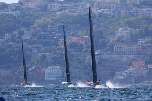 during the practice race of the Louis Vuitton 38th America s Cup, Naples, Italy, September 24, 2026  Copyright: xAlessandroxGarofalo LaPressex