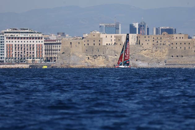 Emirates Team New Zealand during the practice race of the Louis Vuitton 38th America s Cup, Naples, Italy, September 24, 2026  Copyright: xAlessandroxGarofalo LaPressex