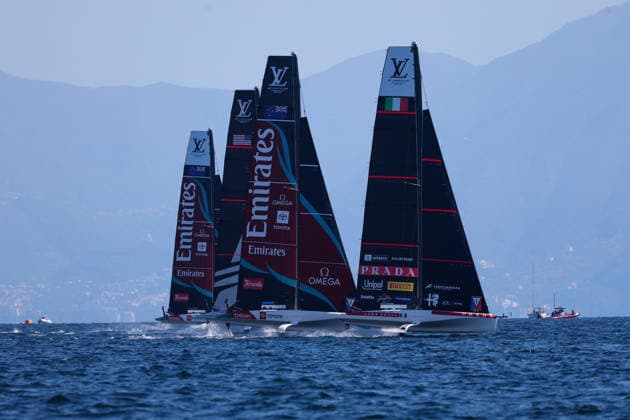 during the practice race of the Louis Vuitton 38th America s Cup, Naples, Italy, September 24, 2026  Copyright: xAlessandroxGarofalo LaPressex