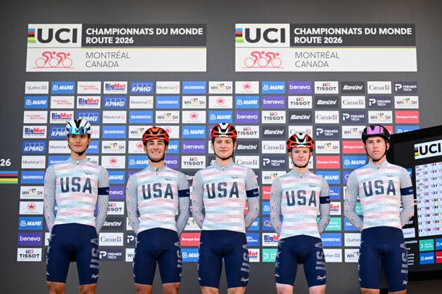 2026 UCI Road World Championships Picture by Simon Wilkinson SWpix.com - 24 09 2026 - Cycling - 2026 UCI Road World Championships - MontrÃ al, Canada - Men Junior Road Race - USA - Kashus Adamski (USA), Sylvan Garrelts (USA), Enzo Hincapie (USA), Cormac Nagle (USA), Rowan Nistal (USA) MontrÃ al Avenue du Parc Canada Copyright: x xSWpix.comx(t axPhotographyxHubxLtd)xSimonxWilkinson SWpix.comx SWP-3521-2433