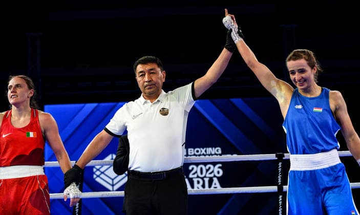 2026 European Boxing Elite Championships, Asics Arena Sports Hall, Sofia, Bulgaria 24 9 2026 Kukhta Vlagyszlava of Hungary celebrates winning Kukhta Vlagyszlava celebrates winning 24 9 2026  Copyright: xx VD5_8296