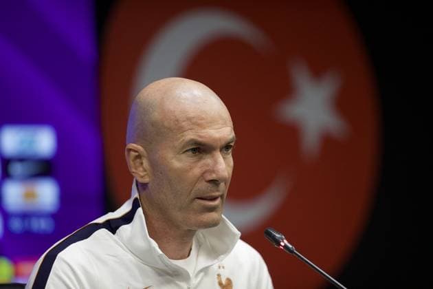 Ahead of Turkiye v France - UEFA Nations League KOCAELI, TURKIYE - SEPTEMBER 24: Head coach of the France national football team Zinedine Zidane holds a press conference, PK, Pressekonferenz ahead of their upcoming UEFA Nations League League A Group 1 match against Turkiye at Kocaeli Stadium in Izmit, Kocaeli, Turkiye, on September 24, 2026. Tahir Turan Eroglu Anadolu Kocaeli Turkey. Editorial use only. Please get in touch for any other usage.  Copyright: x2026xAnadoluxTahirxTuranxEroglux