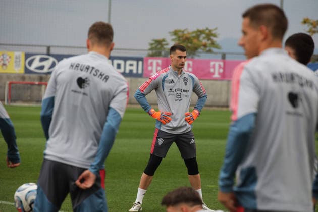 Croatia National Football Team: Training and press conference, PK, Pressekonferenz Dominik Livakovic of Croatia during training session of Croatia national football team on September 24, 2026 in Rijeka, Croatia.  GoranxKovacic PIXSELL