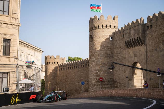 Formula 1 Azerbaijan Grand Prix - Second practice Session - Baku Mercedes driver Andrea Kimi Antonelli (12) during the second practice session ahead of the Formula One Azerbaijan Grand Prix at the Baku City Circuit in Baku on September 24, 2026. Photo by Alexis Jumeau ABACAPRESS.COM Bakou  Copyright: xJumeauxAlexis ABACAx
