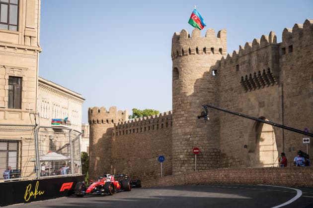 Formula 1 Azerbaijan Grand Prix - Second practice Session - Baku Ferrari driver Charles Leclerc (16) during the second practice session ahead of the Formula One Azerbaijan Grand Prix at the Baku City Circuit in Baku on September 24, 2026. Photo by Alexis Jumeau ABACAPRESS.COM Bakou  Copyright: xJumeauxAlexis ABACAx