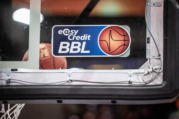Feature, EasyCredit BBL logo, with Basketball GER in the background, MHP Riesen Ludwigsburg vs. Rostock Seawolves, Basketball Bundesliga, easycredit BBL, Matchday 2, 2026–2027 season, September 24, 2026, Germany, MHP Riesen Ludwigsburg vs. Rostock Seawolves, Basketball Bundesliga, easycredit BBL, Matchday 2, 2026–2027 season, September 24, 2026, Ludwigsburg Copyright: xSandyxDinkelackerx EP_SDR