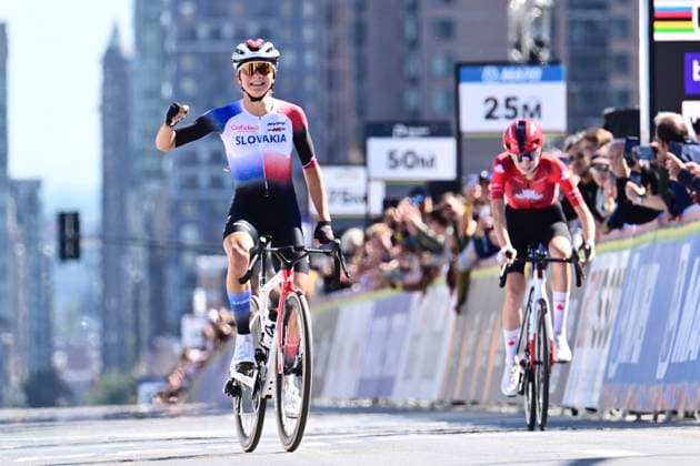 UCI 2026 Road World Championship, WM, Weltmeisterschaft Montreal 24 09 2026 MONTREAL, CANADA - SEPTEMBER 24 : Chladonova Viktoria (SVK), second place for Holmgren Isabella (CAN) during the Women U23 cycling road race of the 2026 UCI Road World Championships 93th edition an UCI World Championships cycling race of 134 km with start in Montreal and finish in Montreal on September 24, 2026 in Montreal, Canada, 24 09 2026 Montreal Canada  Copyright: xPeterxDexVoechtx