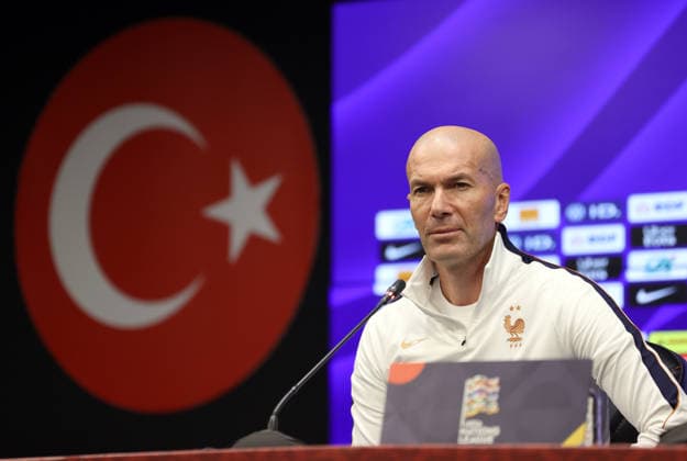 Ahead of Turkiye v France - UEFA Nations League KOCAELI, TURKIYE - SEPTEMBER 24: Head coach of the France national football team Zinedine Zidane holds a press conference, PK, Pressekonferenz ahead of their upcoming UEFA Nations League League A Group 1 match against Turkiye at Kocaeli Stadium in Izmit, Kocaeli, Turkiye, on September 24, 2026. Ali Atmaca Anadolu Kocaeli Turkey. Editorial use only. Please get in touch for any other usage.  Copyright: x2026xAnadoluxAlixAtmacax