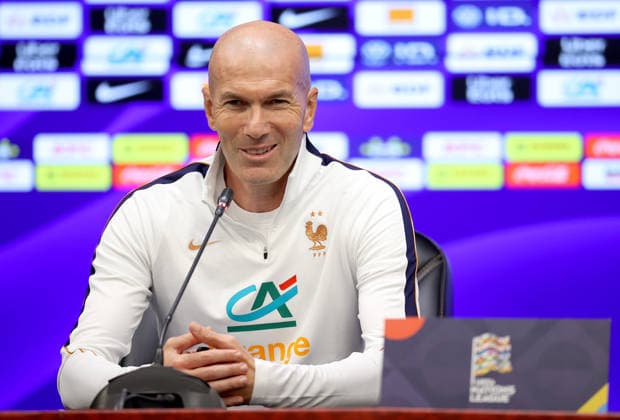 Ahead of Turkiye v France - UEFA Nations League KOCAELI, TURKIYE - SEPTEMBER 24: Head coach of the France national football team Zinedine Zidane holds a press conference, PK, Pressekonferenz ahead of their upcoming UEFA Nations League League A Group 1 match against Turkiye at Kocaeli Stadium in Izmit, Kocaeli, Turkiye, on September 24, 2026. Ali Atmaca Anadolu Kocaeli Turkey. Editorial use only. Please get in touch for any other usage.  Copyright: x2026xAnadoluxAlixAtmacax